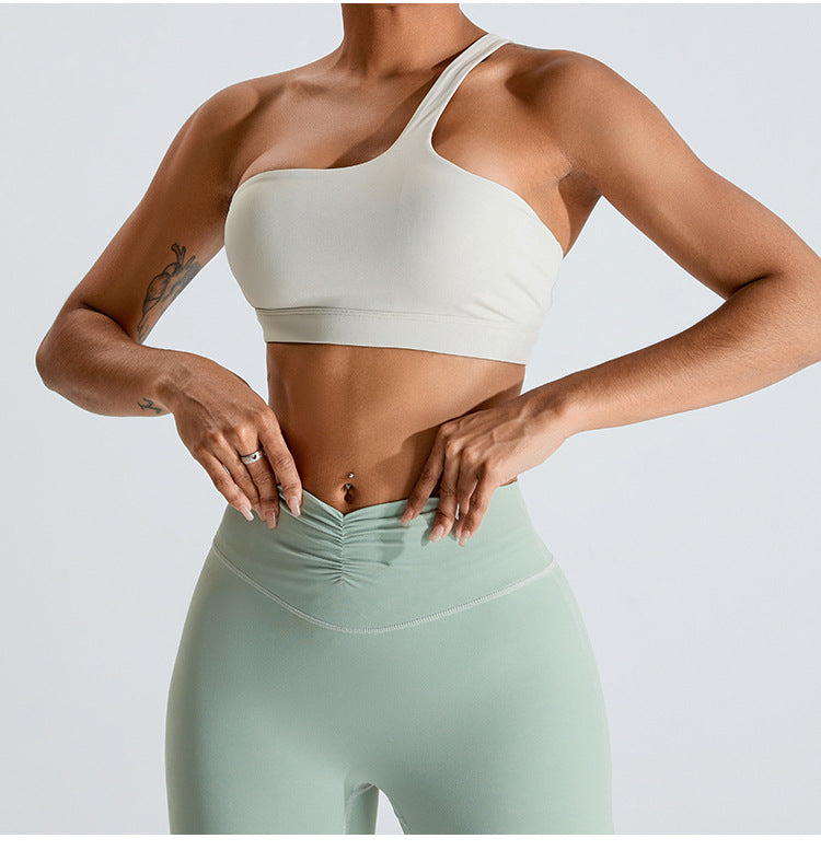 One-Shoulder Yoga Set with High-Waist Leggings