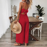 Bow Back Detail Wide-Leg Jumpsuit