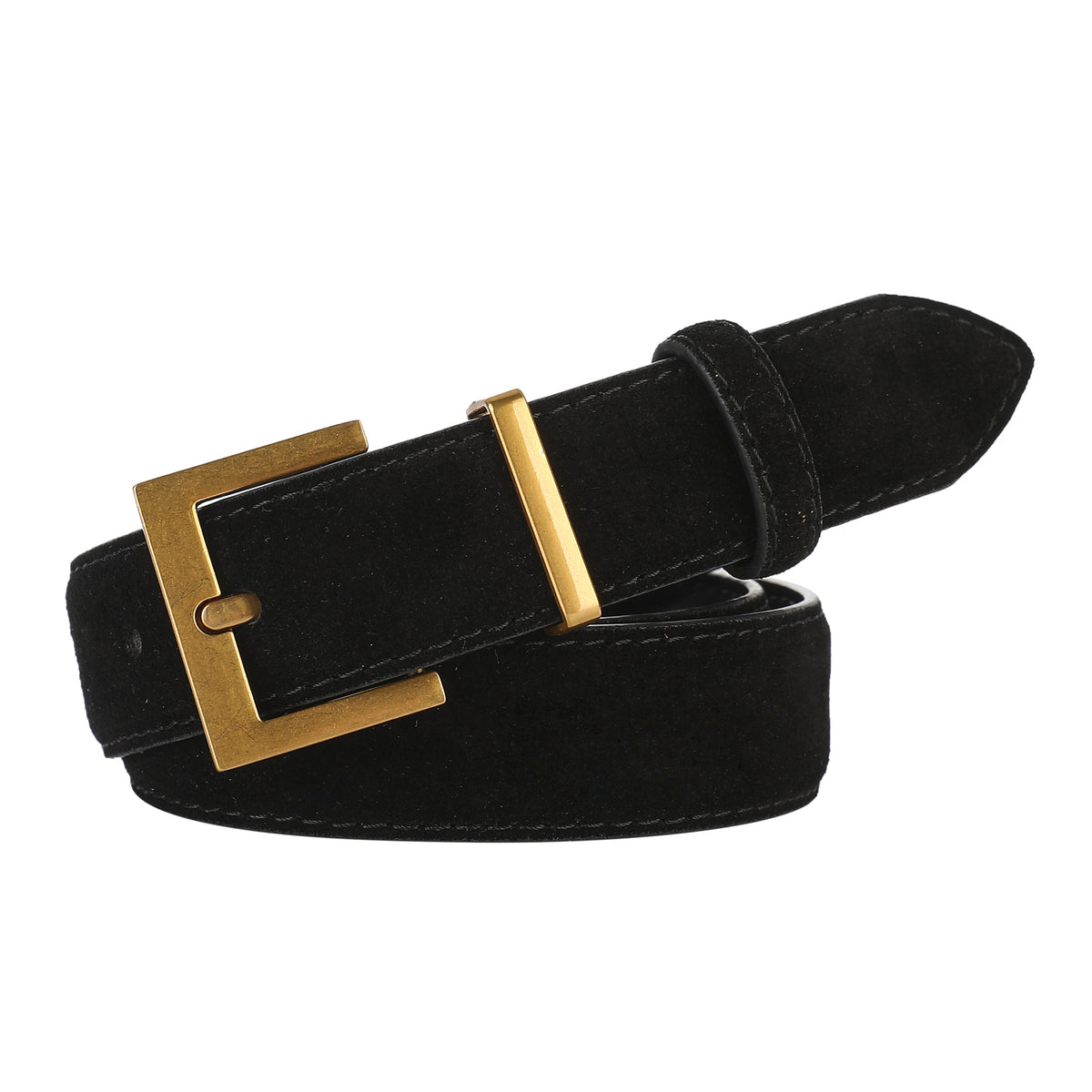 Ladies' Pin Buckle Belt Leather With Dress Coat