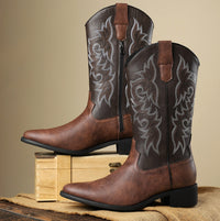 Embroidery Retro High Leg Boot