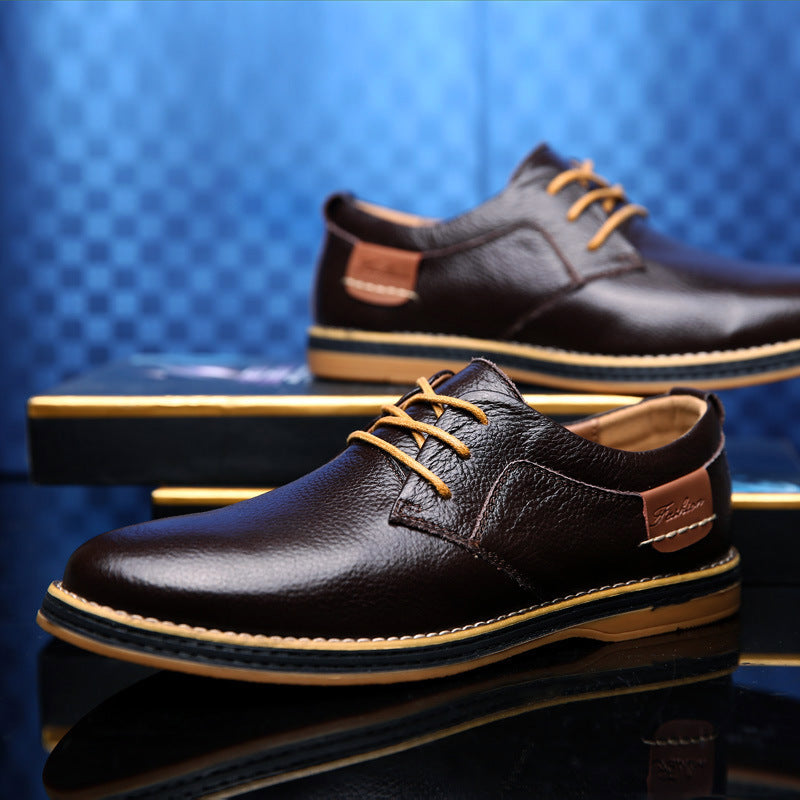 Low Cut Lace Up Casual Leather Shoes