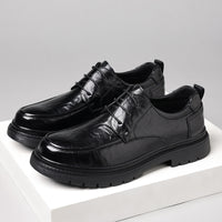 Leisure Chunky-soled Elevating Leather Shoes