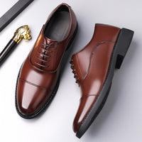 Three-eyelet Design Genuine Leather Shoes