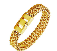 Stainless steel jewelry & gold double-layer bracelet