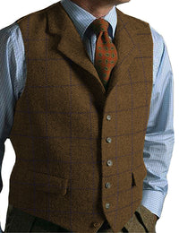 Suits plaid tweed gilet