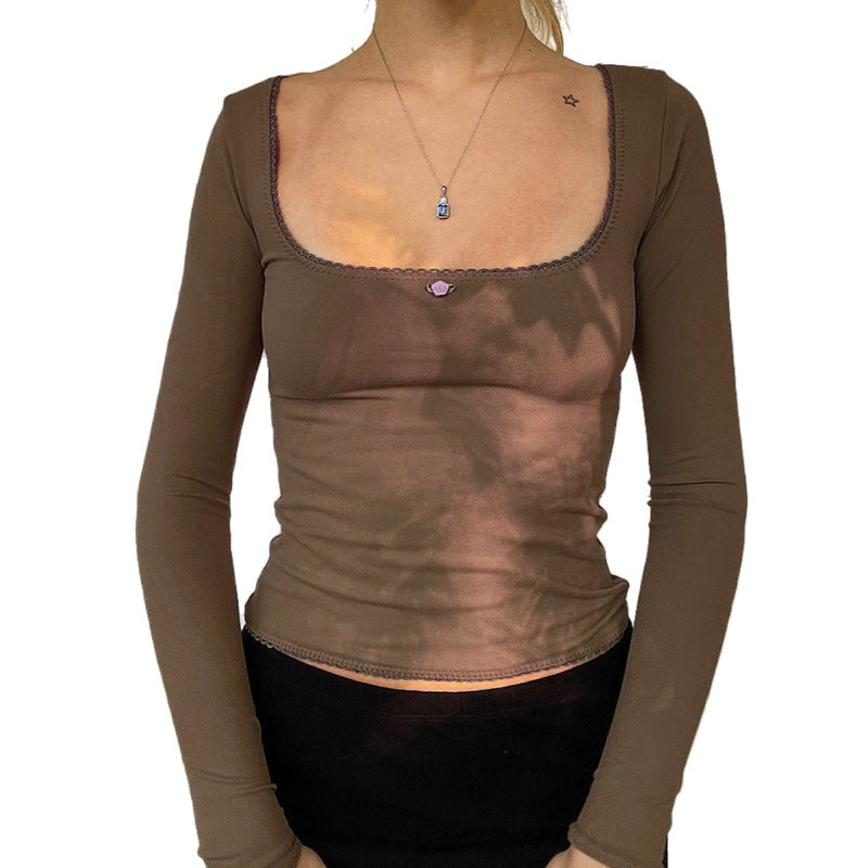 Floral Lace Solid Color Top