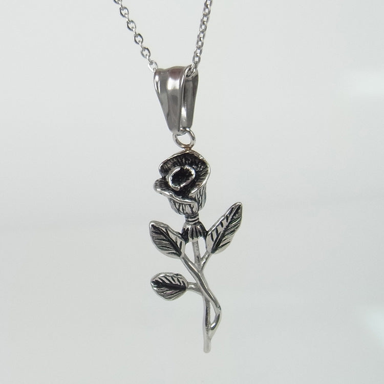 Stainless Steel Gold Roses Necklace