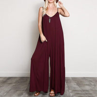 Summer V-Neck Wide-Leg Jumpsuit