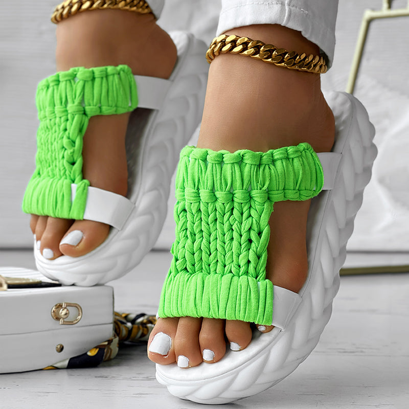 Summer Braided Knit Hollow Open Toe Sandals