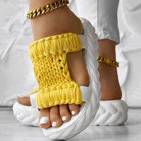 Summer Braided Knit Hollow Open Toe Sandals