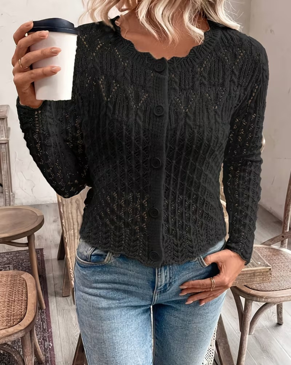 DV Lace Cardigan