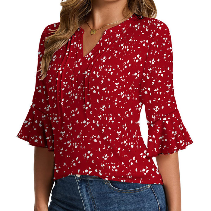 Trendy Ruffle Chiffon Blouses