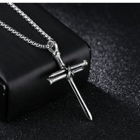 Titanium steel casting steel nails cross pendants necklace jewelry