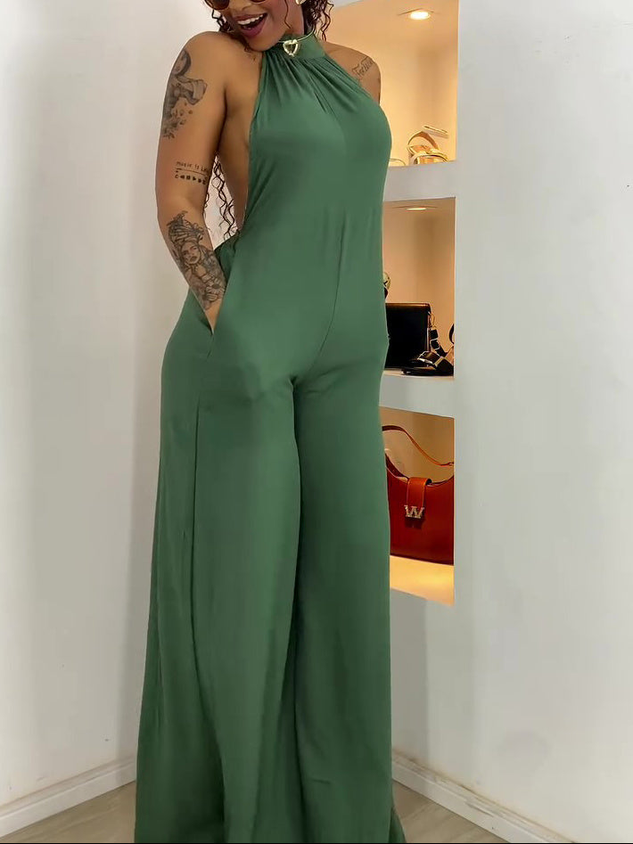 Halter-neck Backless Jumpsuit