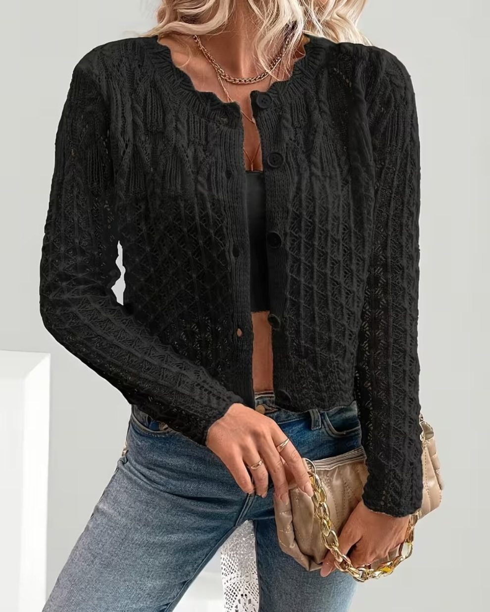 DV Lace Cardigan