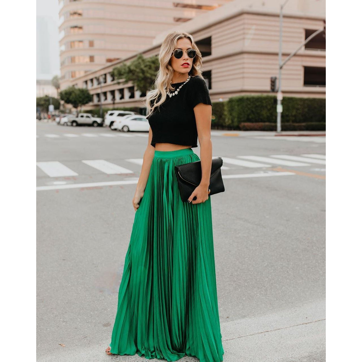 Girls high Waist long casual skirt