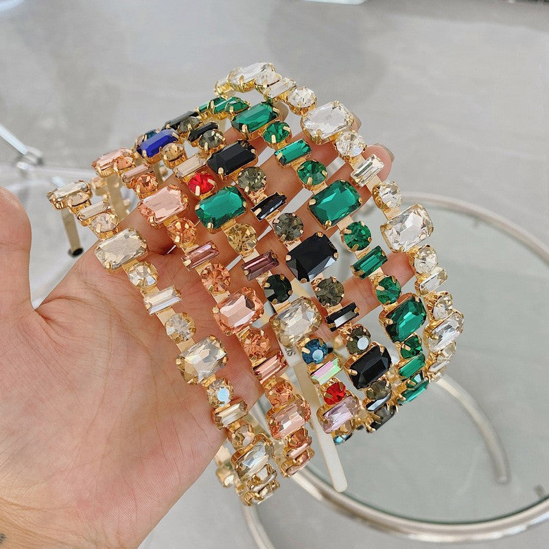 Golden Headband With Diamonds And Diamonds Headband