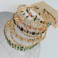 Golden Headband With Diamonds And Diamonds Headband