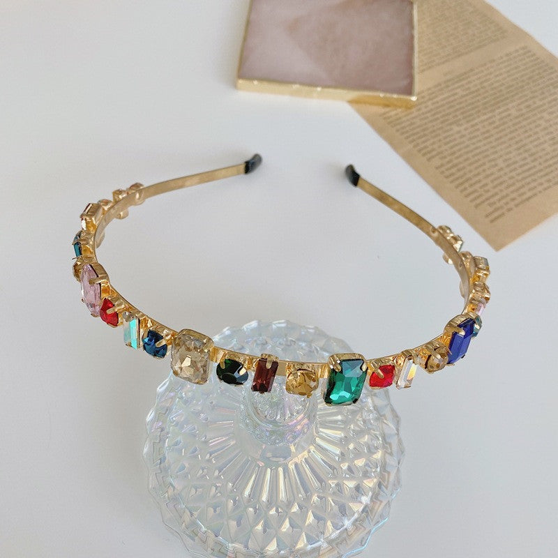 Golden Headband With Diamonds And Diamonds Headband