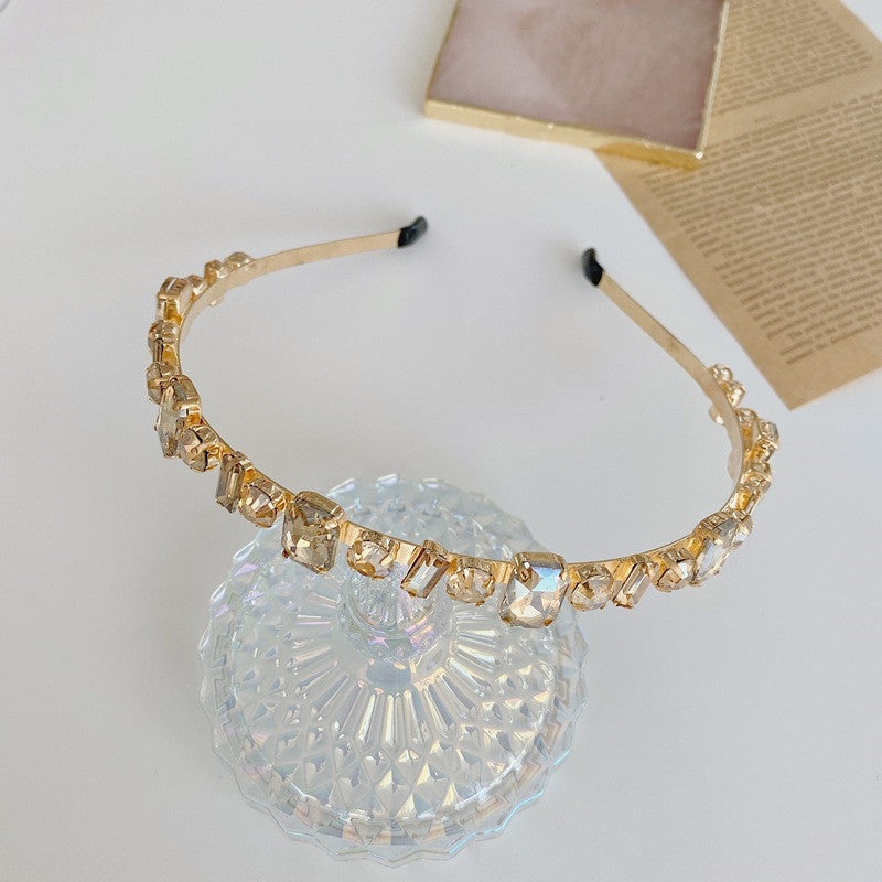 Golden Headband With Diamonds And Diamonds Headband