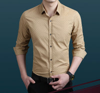 Slim-Fit Polka Dot Dress Shirt