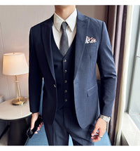 Business Formal Striped Three-piece Suit