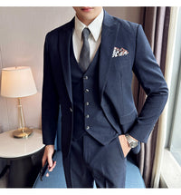 Business Formal Striped Three-piece Suit
