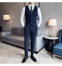Business Formal Striped Three-piece Suit