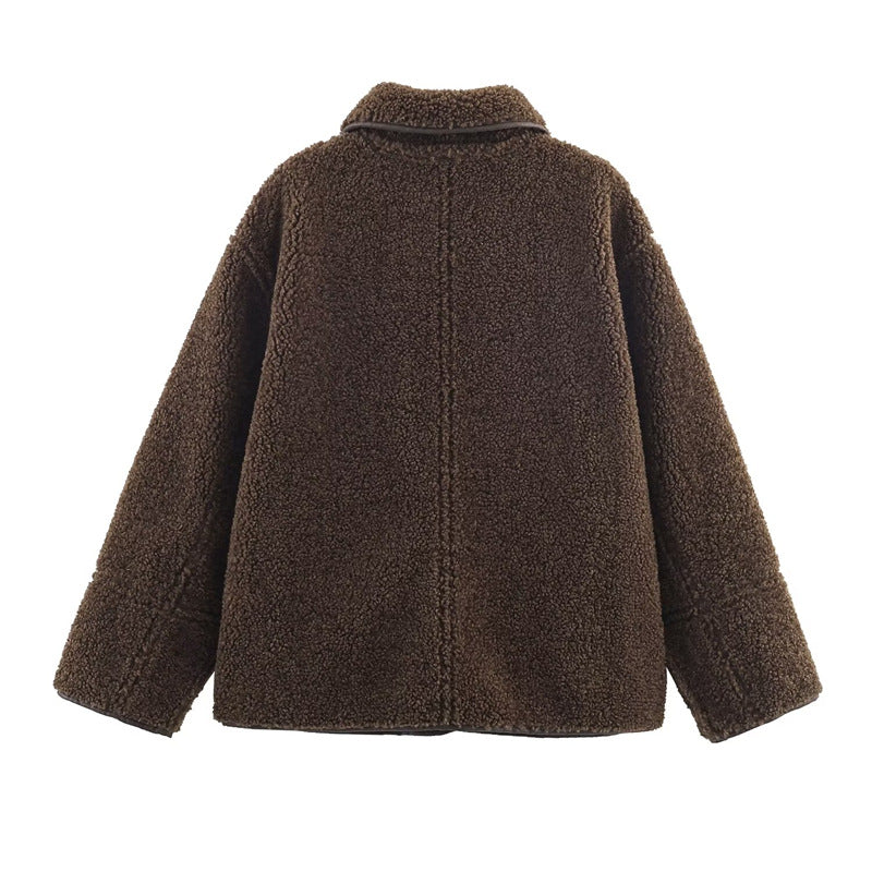 Cozy Casual Double-Sided Leather-and-Fur Coat