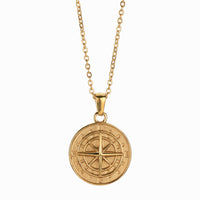 Ins Style Titanium Steel Compass Pendant Necklace