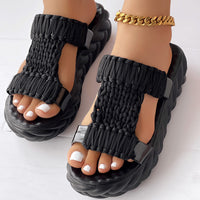 Summer Braided Knit Hollow Open Toe Slipper Sandals