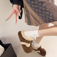 Baotou Semi-drag Fleece Lazy Cotton Slippers