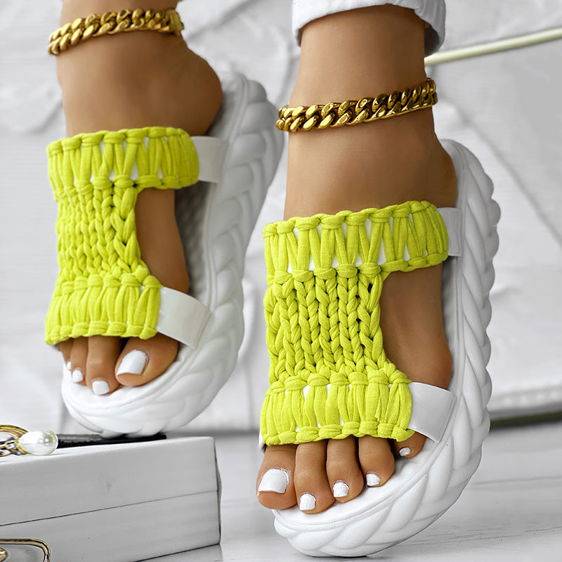 Summer Braided Knit Hollow Open Toe Sandals