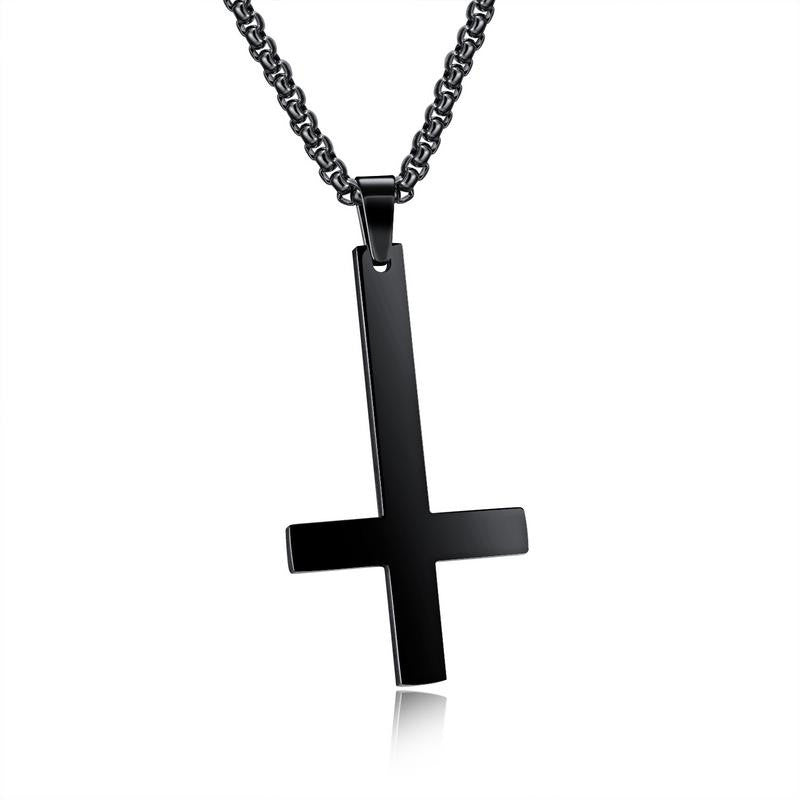 Stainless steel inverted cross necklace