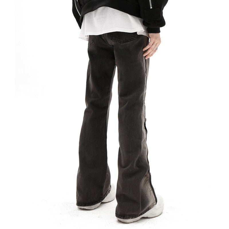 Design Zipper Straight-leg Trousers