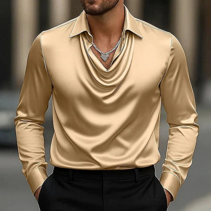 Elegant Minimalist Open-collar Shirt