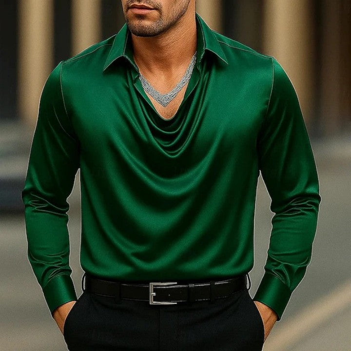 Elegant Minimalist Open-collar Shirt