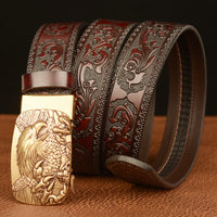 Carved Eagle Automatic Buckle Belt