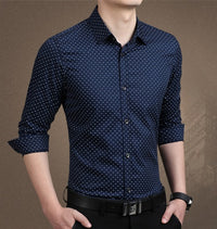 Slim-Fit Polka Dot Dress Shirt