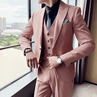 Business Formal Striped Three-piece Suit