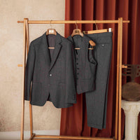 Autumn Winter Retro Herringbone Slim Fit Suits