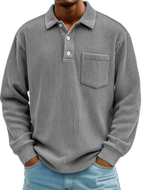 Casual Corduroy-striped Top