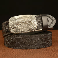 Carved Eagle Automatic Buckle Belt