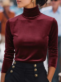 Velvet Turtleneck Base Layer Top