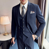 Business Formal Striped Three-piece Suit