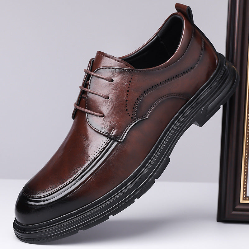 Business Formal Brown Lace-up Leather Shoes