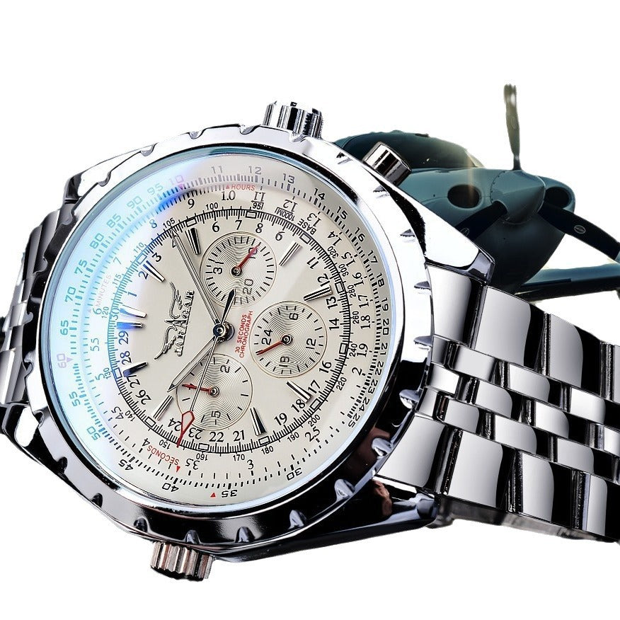 Casual Hollow Multi-function Mechanical Watch