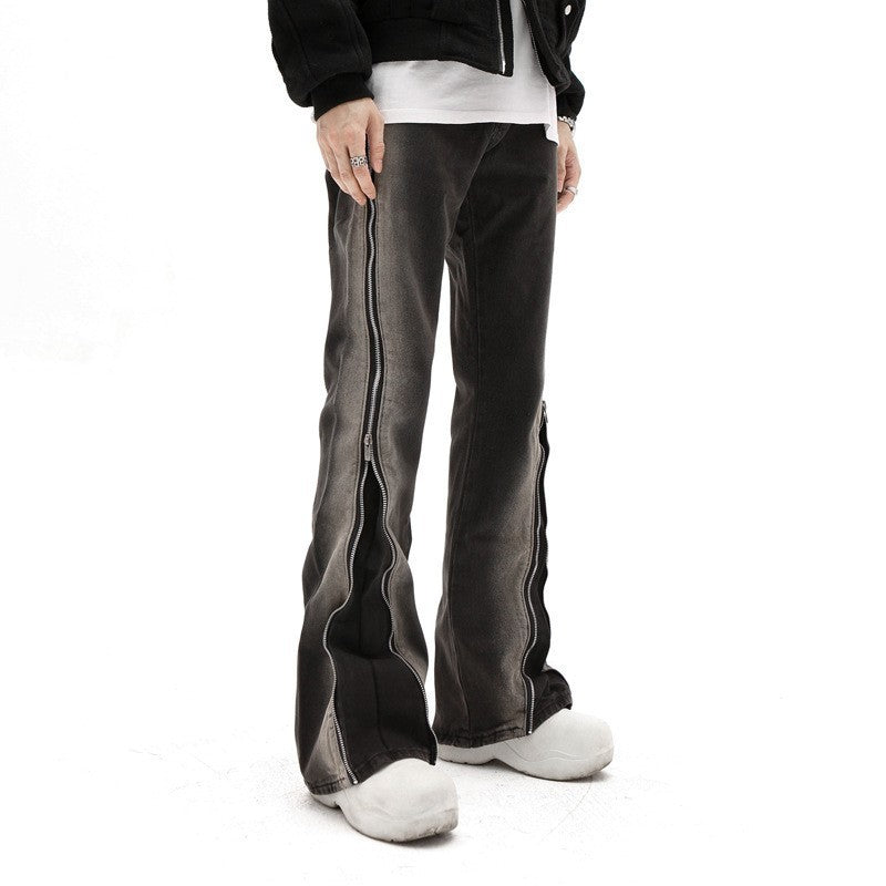 Design Zipper Straight-leg Trousers