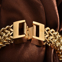Stainless steel jewelry & gold double-layer bracelet