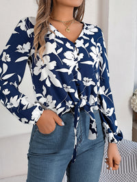 Lace-up Chiffon Blouse Top